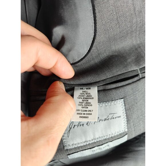 John W. Nordstrom 100% Travel Wool Men's Blazer Sports Coat 44L 2-Button Gray - Picture 4 of 12